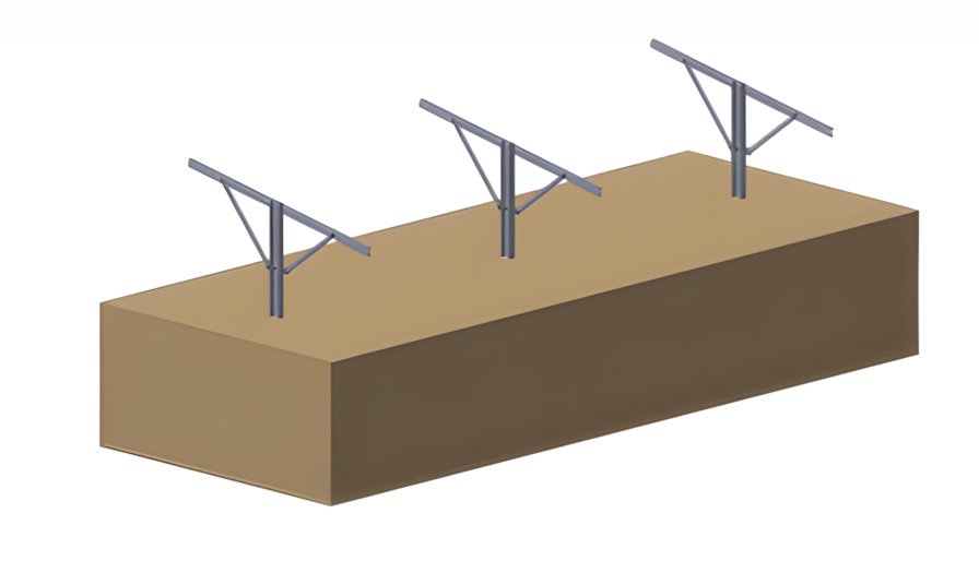 Step 2: Fix steel beam and tilt leg on support