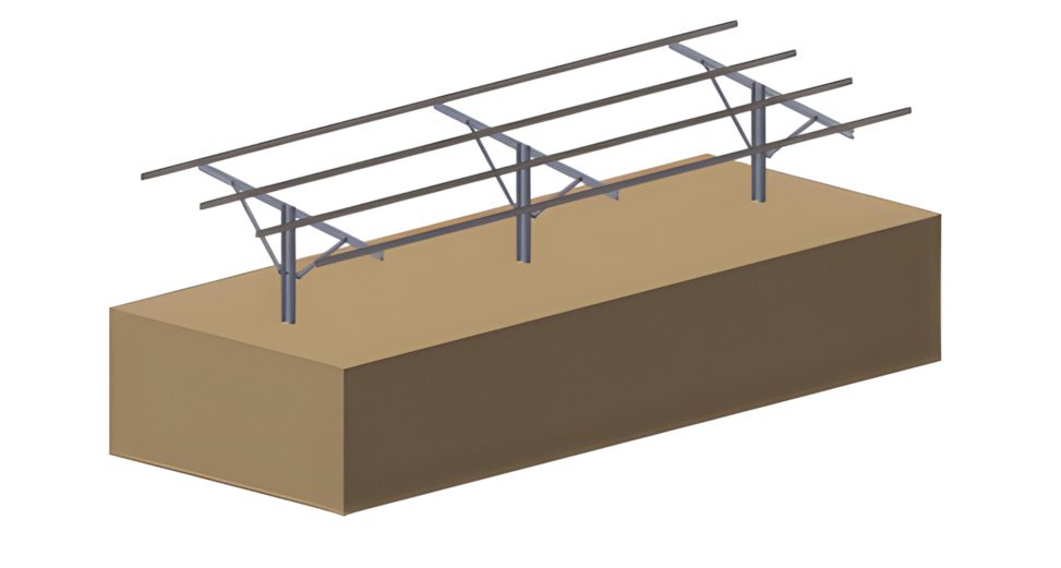 Step 3: Fix steel ground rail on beam one by one